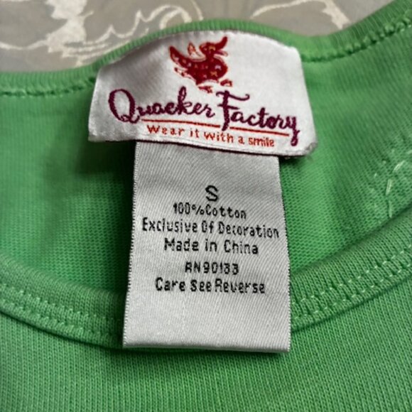 Quaker Factory Beaded/Sequin Cocktail Time Cotton Pull Over Tee - Size Small - Picture 8 of 9